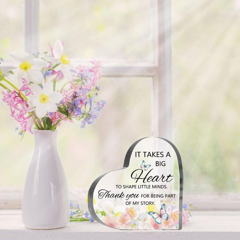 MUNLICAR Thank You Presents for Women Men, Motivational Office Desk Decor, Coworkers Appreciation Gifts, Thank You for Being Part of My Story Sign Inspirational Acrylic Heart Plaque - Image 5